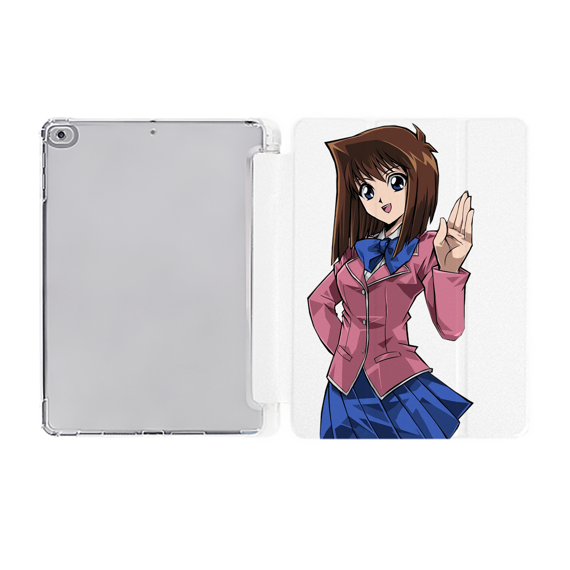 （画像用） 遊☆戯☆王 Yu-Gi-Oh! IPad ケース ペン収納付き 三つ折りスタンド PUレザー×シリコン 対応機種9.5/10.5/10.9インチ